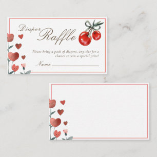 Carte D'accompagnement Baby shower de rousseur à fraise Coeur et Cerises