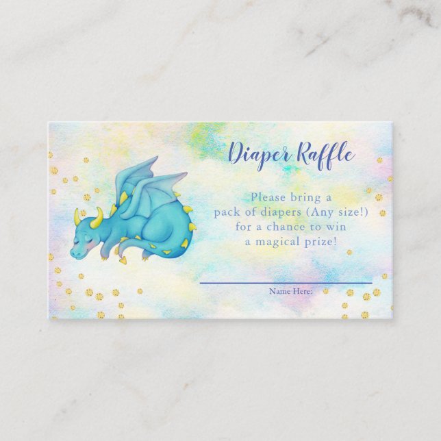 Carte D'accompagnement Baby shower de rousseur de couches Dragon Bleu Gar (Devant)