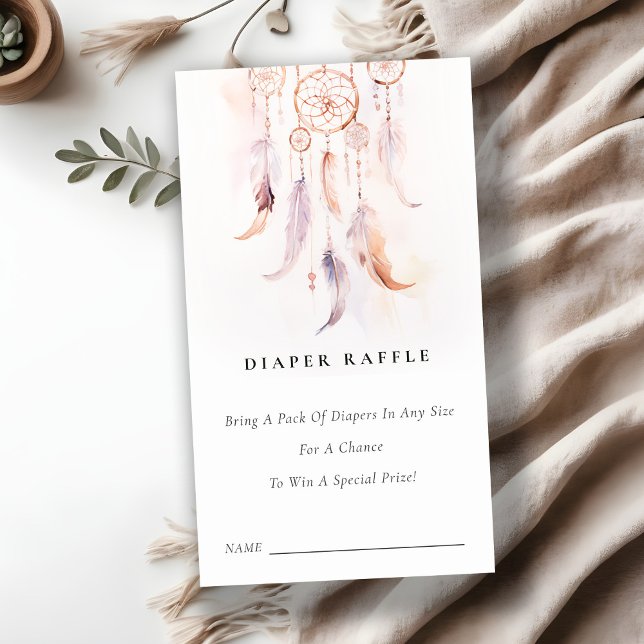 Carte D'accompagnement Baby shower de rousseur de couches Dreamcatcher en (Créateur téléchargé)