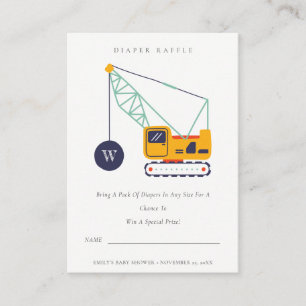 Carte D'accompagnement Baby shower de rousseur de grue de construction mi