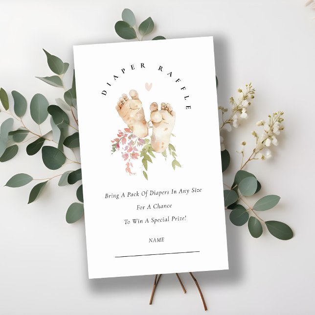 Carte D'accompagnement Baby shower de rousseur de la couche de fleurs ros (Créateur téléchargé)