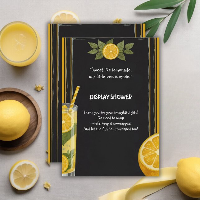 Carte D'accompagnement Baby shower de socle en carton citronné doux (Créateur téléchargé)