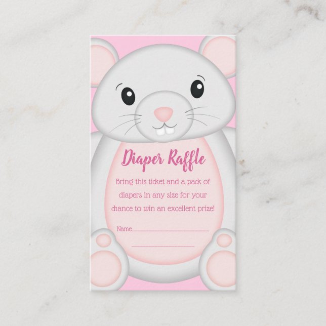 Carte D'accompagnement Baby shower de souris rose (Devant)