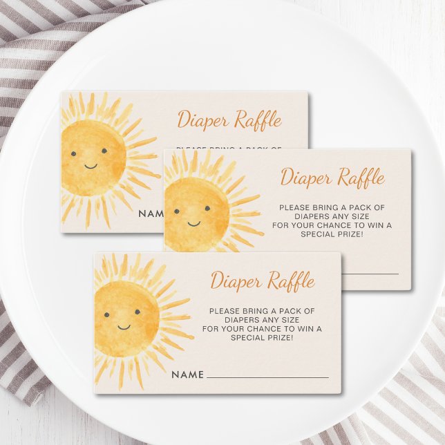 Carte D'accompagnement Baby shower de ticket Boho Sun Diaper (Créateur téléchargé)