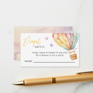 Carte D'accompagnement Baby shower de ticket Coeur Diaper Raffle jeu