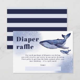 Carte D'accompagnement Baby shower de tombola de couche bleu marine
