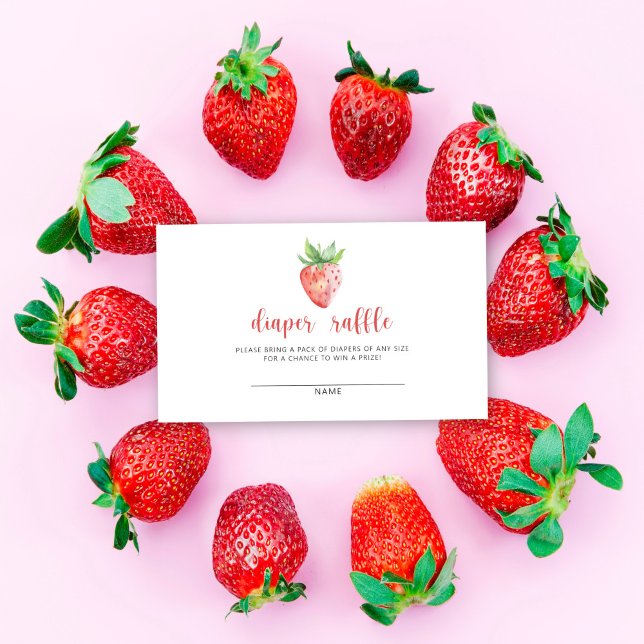 Carte D'accompagnement Baby shower de tombola de fraise (Créateur téléchargé)