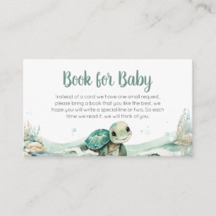 Carte D'accompagnement Baby shower de tortue de mer Livres pour bébé