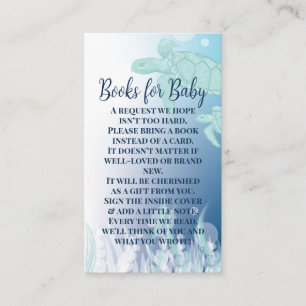 Carte D'accompagnement Baby shower de tortues marines sous les livres de 