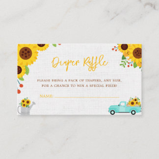 Carte D'accompagnement Baby shower de tournesol Camion Chauffage d'automn