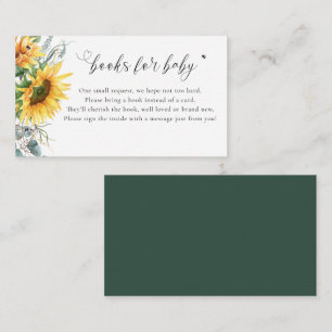 Carte D'accompagnement Baby shower de tournesol Livres pour bébé