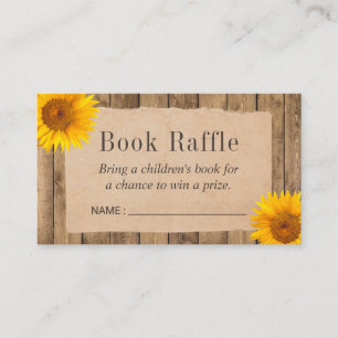 Carte D'accompagnement Baby shower de tournesol rustique Réserver Billets