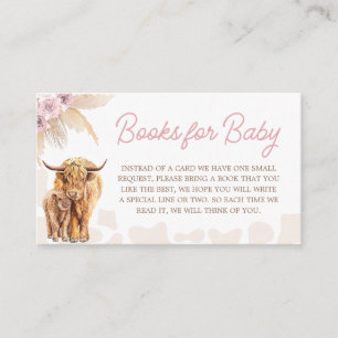 Carte D'accompagnement Baby shower de vache rose Highland Books for Baby