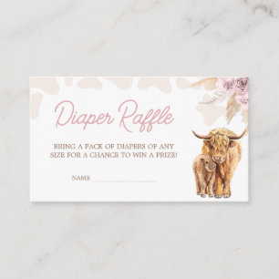 Carte D'accompagnement Baby shower de vache rose Highland Raffin