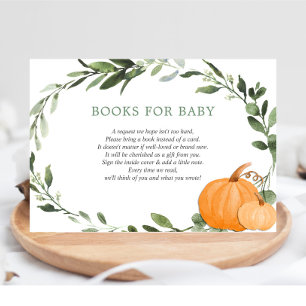 Carte D'accompagnement Baby shower de verdure citrouille d'automne demand