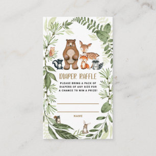 Carte D'accompagnement Baby shower de verdure du feuillage forestier du b