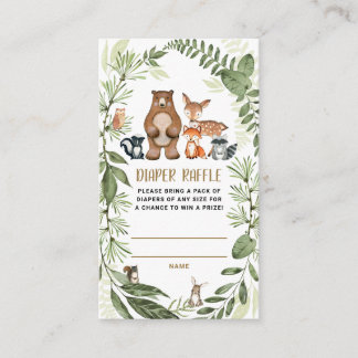 Carte D'accompagnement Baby shower de verdure du feuillage forestier du b