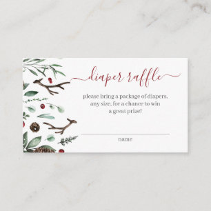 Carte D'accompagnement Baby shower de verdure hivernal Déchets Raffle