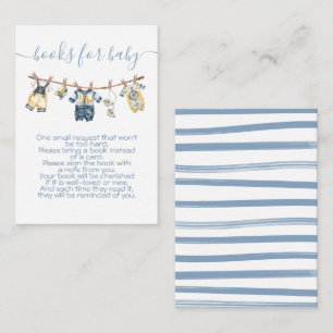 Carte D'accompagnement Baby shower de voile Clothesline Apportez un livre