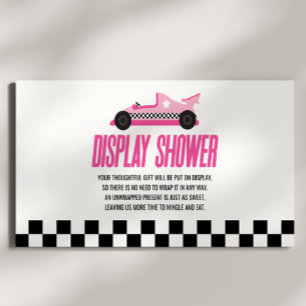 Carte D'accompagnement Baby shower de voiture rose avec douche