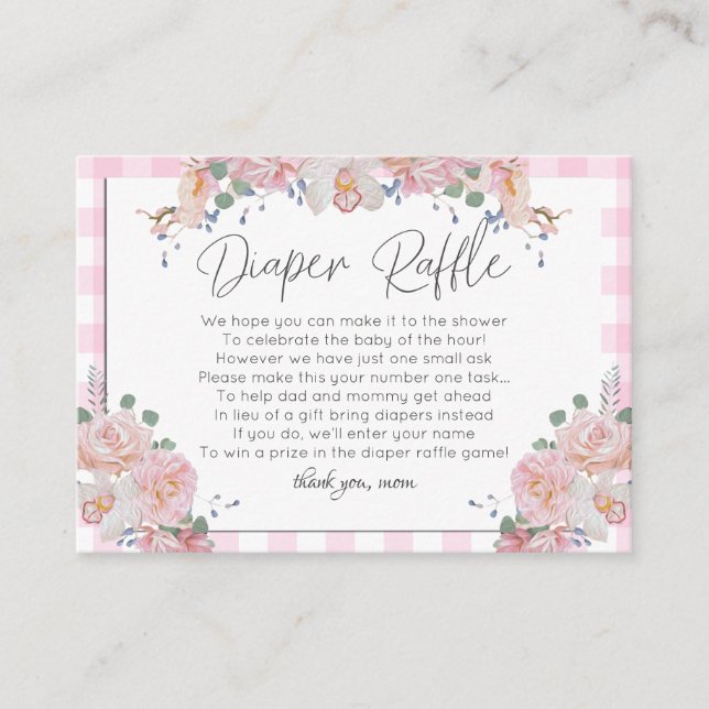 Carte D'accompagnement Baby shower Déchets | BOHO Baby shower rose (Devant)
