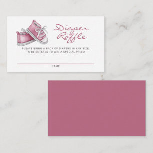 Carte D'accompagnement Baby shower Déchets de bébé rose Raffle