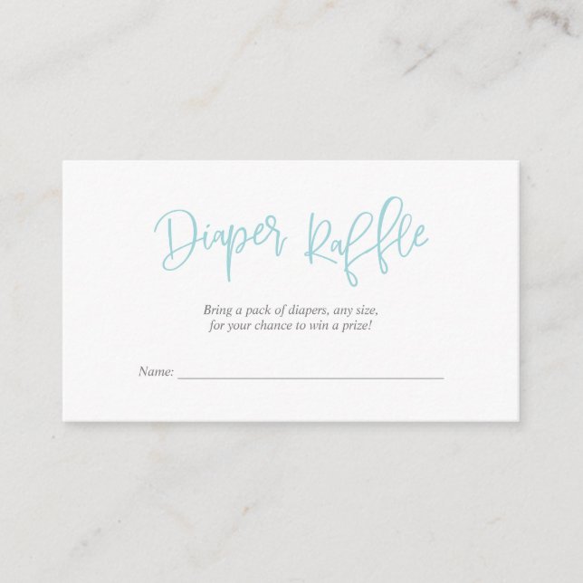 Carte D'accompagnement Baby shower Déchets Raffle, Script Creative Tiffan (Devant)
