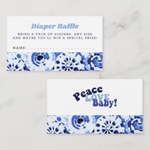 Carte D'accompagnement baby shower Déchets Raffle Tie Dye Blue Shibori