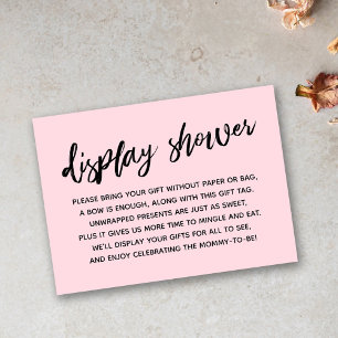 Carte D'accompagnement Baby shower décontracté Pastel Rose sans enveloppe