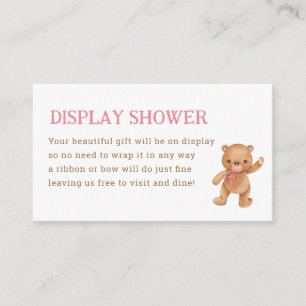 Carte D'accompagnement Baby shower d'écran de douche de la fille Teddy