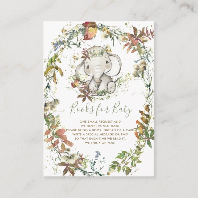 Carte D'accompagnement Baby shower d'éléphant d'automne rustique Apportez (Devant)