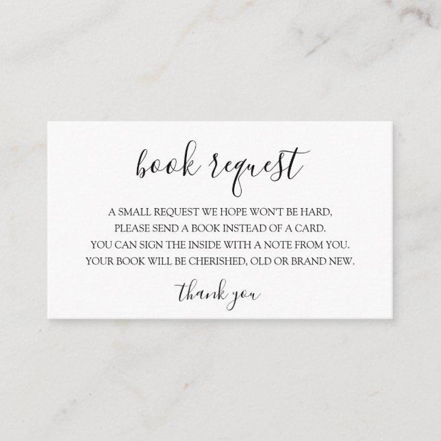 Carte D'accompagnement Baby shower Demande de livre pour bébés Insertion (Devant)