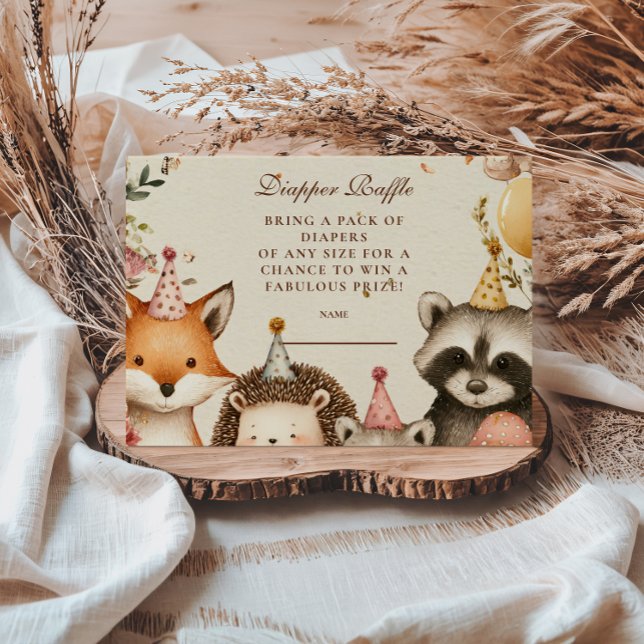 Carte D'accompagnement Baby shower des animaux de la fête des bois (Créateur téléchargé)