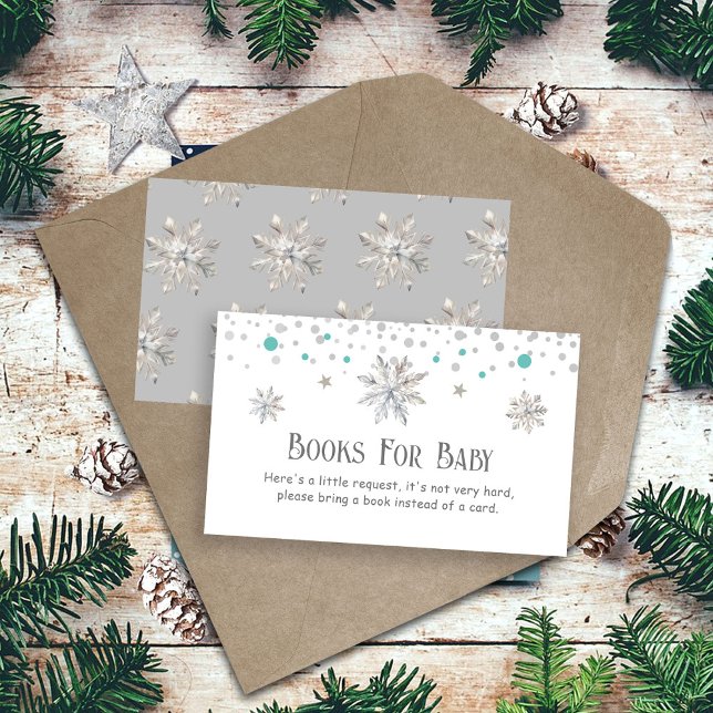 Carte D'accompagnement Baby shower des flocons de neige (Créateur téléchargé)