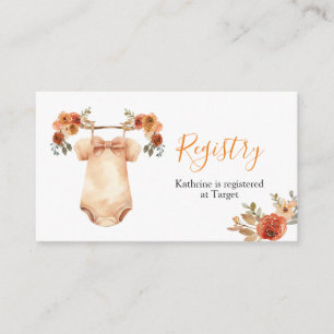 Carte D'accompagnement Baby shower des vêtements pour bébés floraux autom