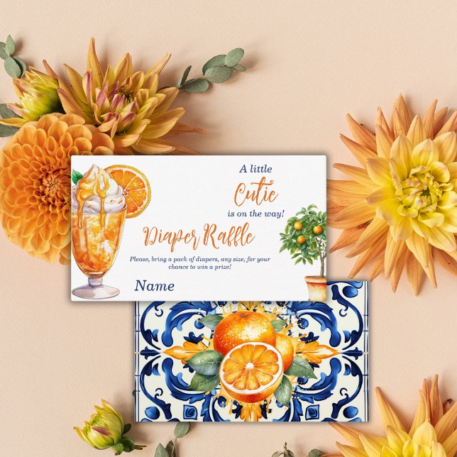 Carte D'accompagnement Baby shower d'été Cutie Orange Citrus (Créateur téléchargé)