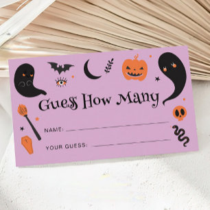 Carte D'accompagnement Baby shower d'Halloween violet Devine combien