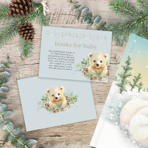 Carte D'accompagnement Baby shower d'hiver de l'ours bleu Livres pour béb
