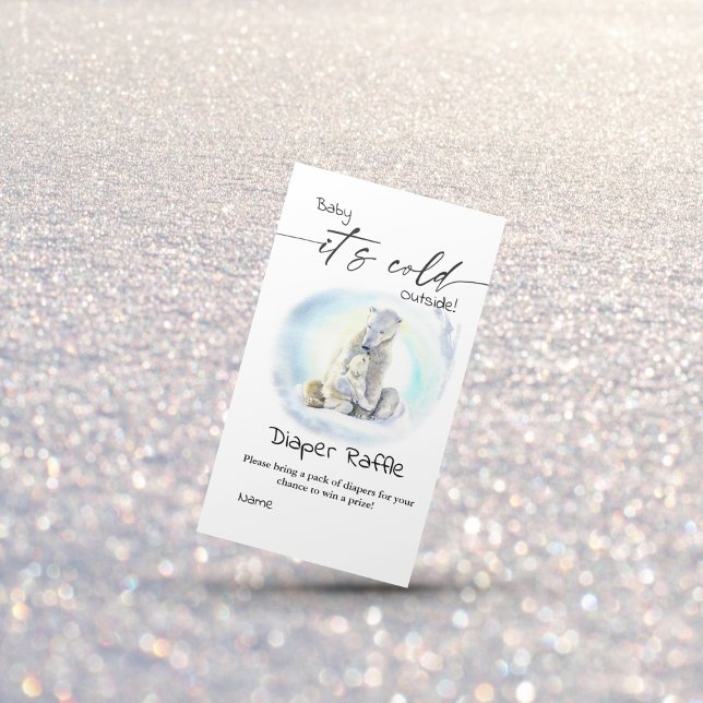 Carte D'accompagnement Baby shower d'hiver de l'ours polaire à froid deho (Créateur téléchargé)