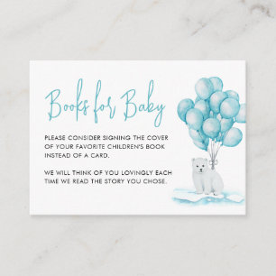 Carte D'accompagnement Baby shower d'hiver de l'ours polaire Livres pour 