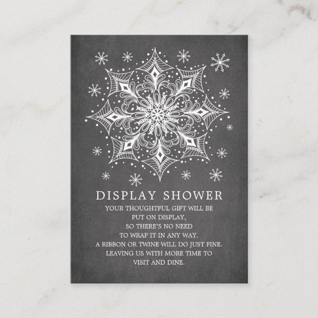 Carte D'accompagnement Baby shower d'hiver Little Snowflake Affichage Dou (Devant)