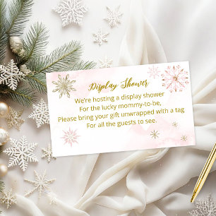 Carte D'accompagnement Baby shower d'hiver Little Snowflake Affichage Dou