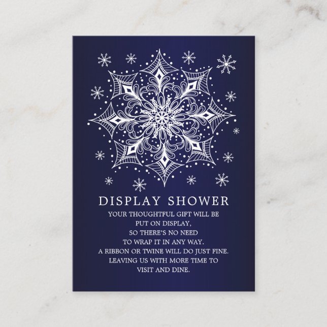 Carte D'accompagnement Baby shower d'hiver Little Snowflake Affichage Dou (Devant)