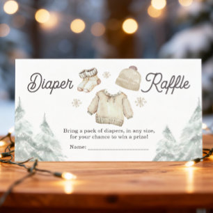 Carte D'accompagnement Baby shower d'hiver Raffle de couches de neige fro