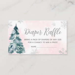 Carte D'accompagnement Baby shower d'hiver rose froid Hiver Raffle
