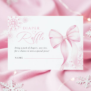 Carte D'accompagnement Baby shower d'hiver rose Raffin de couche