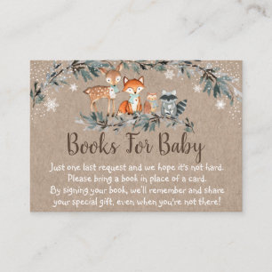 Carte D'accompagnement Baby shower d'hiver Woodland Green Demande de rése