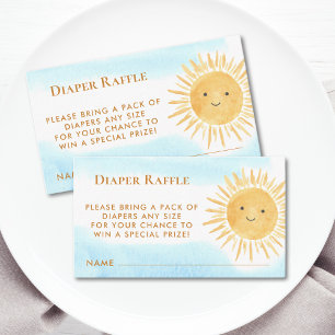 Carte D'accompagnement Baby shower diaper Raffle Boy's Sun