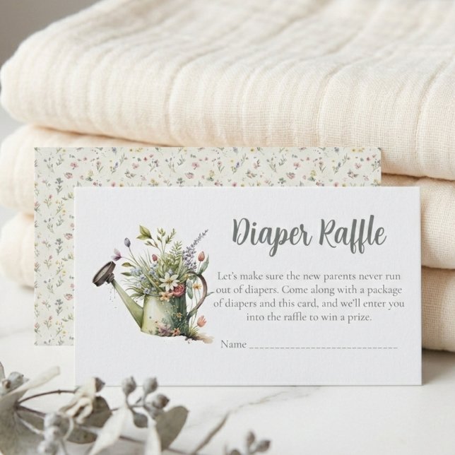 Carte D'accompagnement Baby Shower Diaper Raffle Card - Rustic Floral (Rustic floral baby shower diaper raffle card)