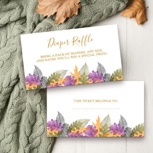 Carte D'accompagnement Baby shower Diaper Raffle Octobre Feuille